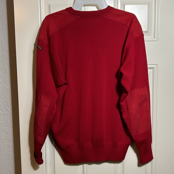 Paul & Shark Yachting Wool Blend Elbow patch red v neck sweater - Picture 6 of 12